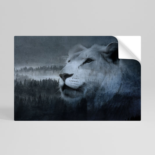 LION'S HARMONY IN BLUE Vodorovný samolepicí plakát