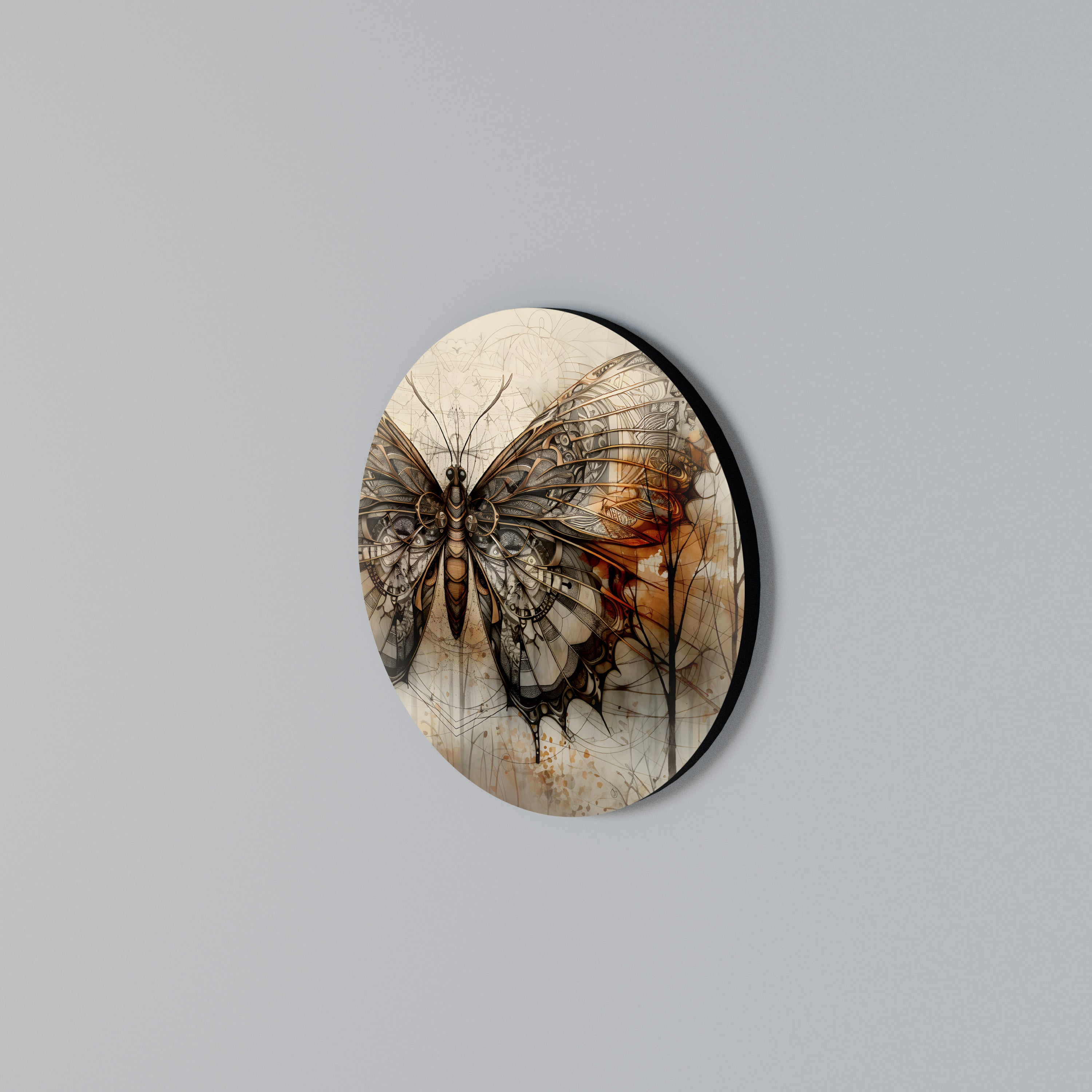 MECHANICAL BEAUTY UNVEILED Round Wall Art