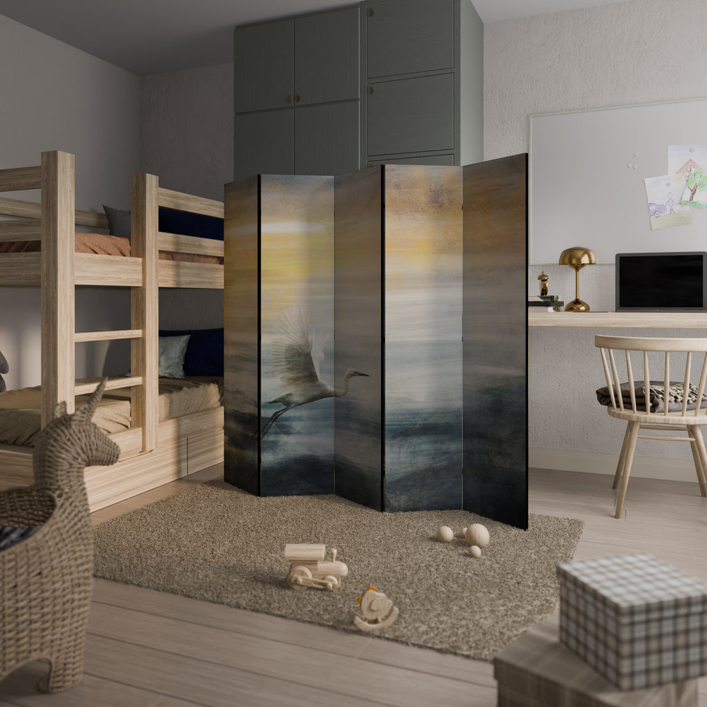 HERON IN FLY 5dílný paraván