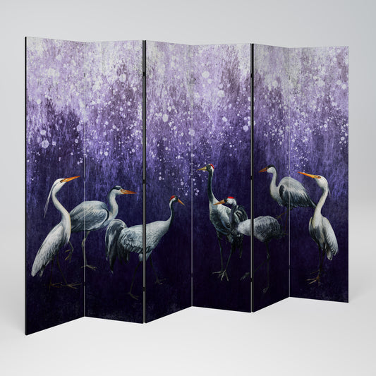 MYSTICAL CRANE GATHERING 6dílný paraván
