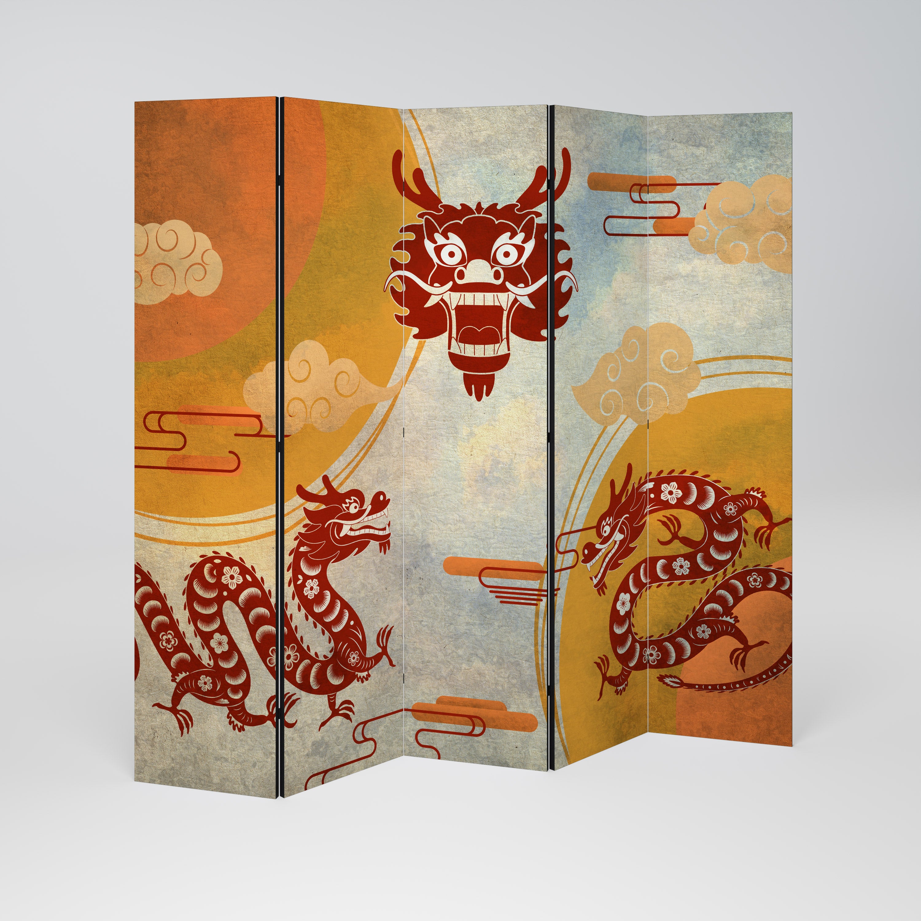 MYSTICAL DRAGON 5-Panel Room Divider
