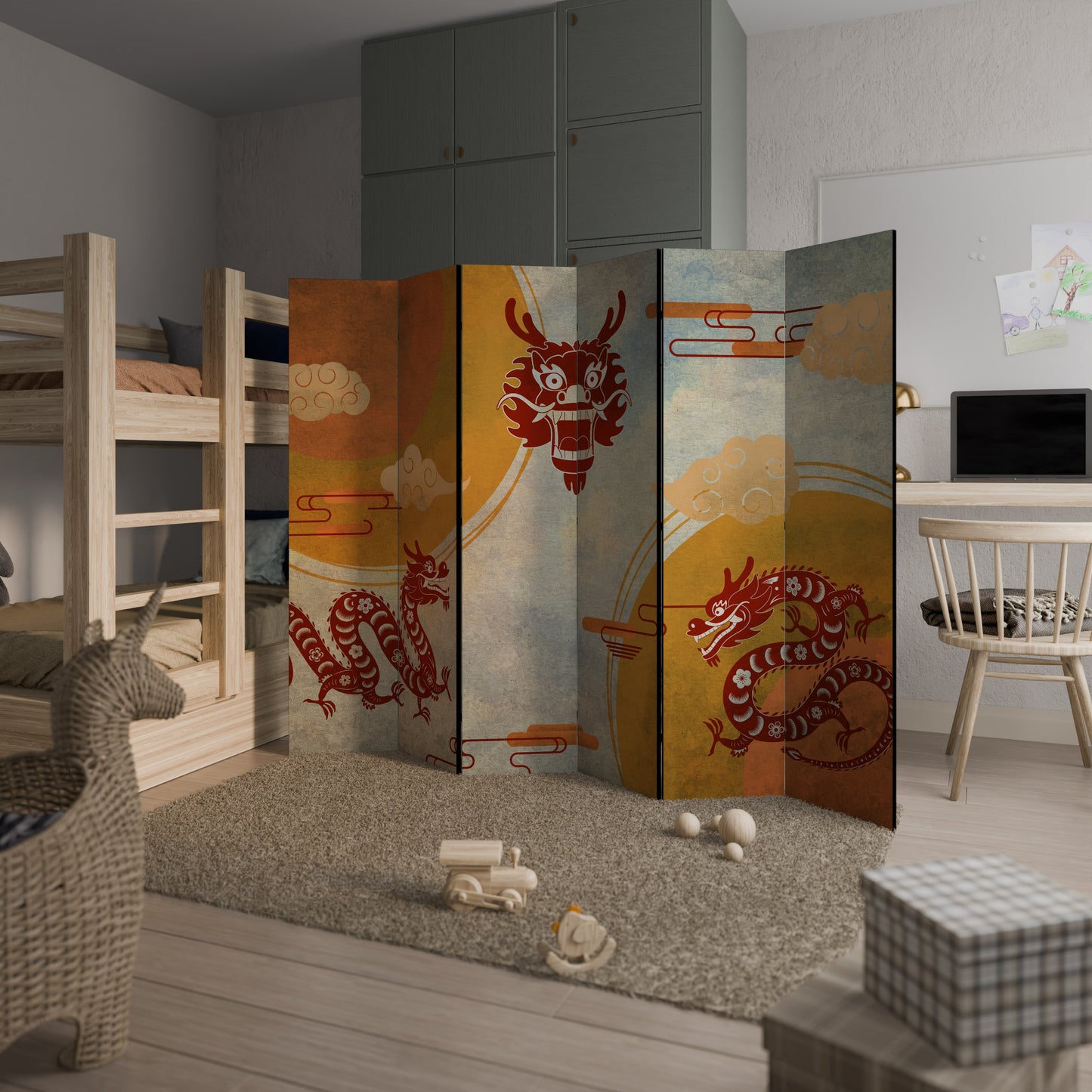 MYSTICAL DRAGON 6dílný paraván