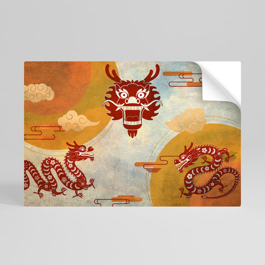 MYSTICAL DRAGON Vodorovný samolepicí plakát