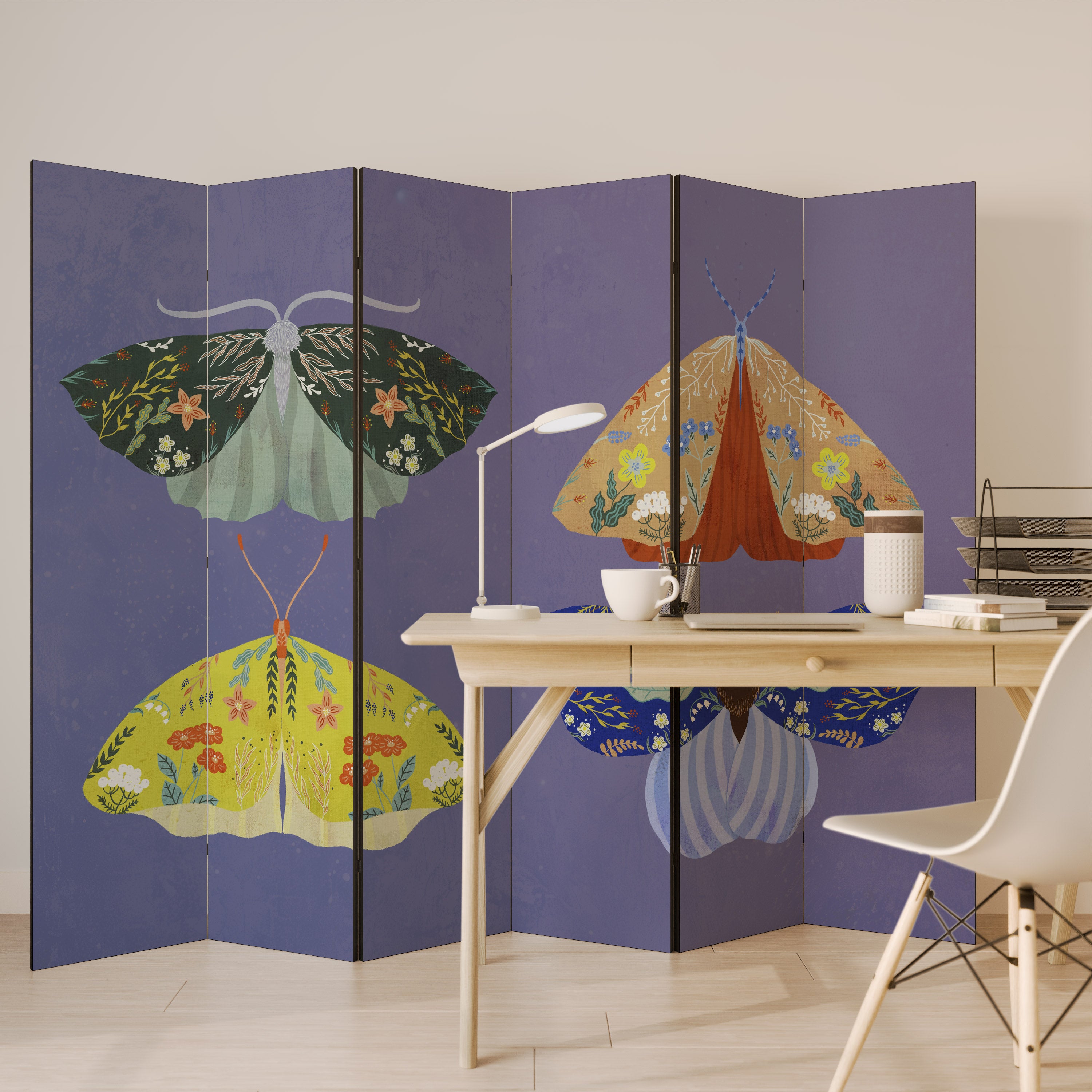 MOTH INTO THE FLAME 6-Panel Room Divider
