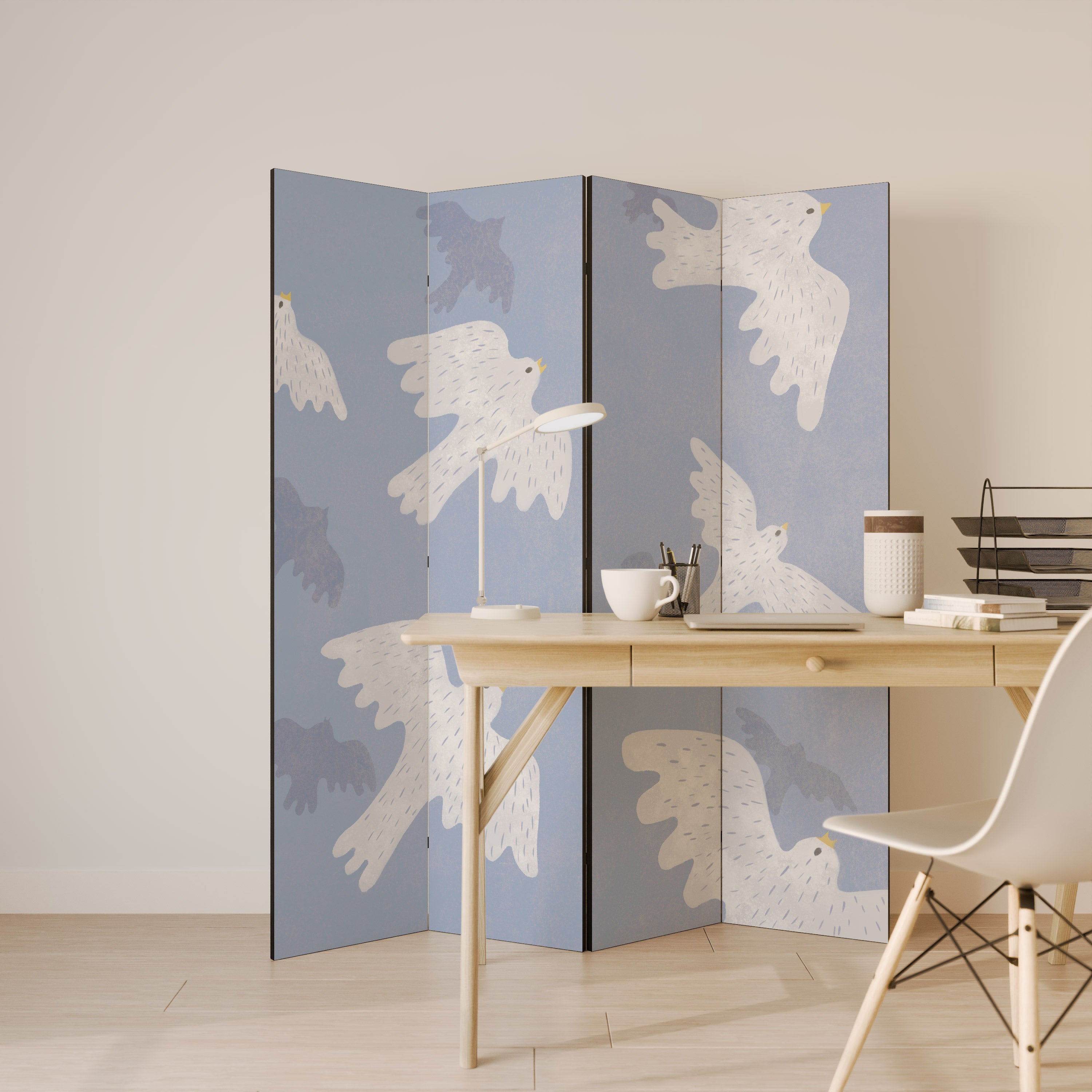 SLOWLY FLOAT 4dílný paraván