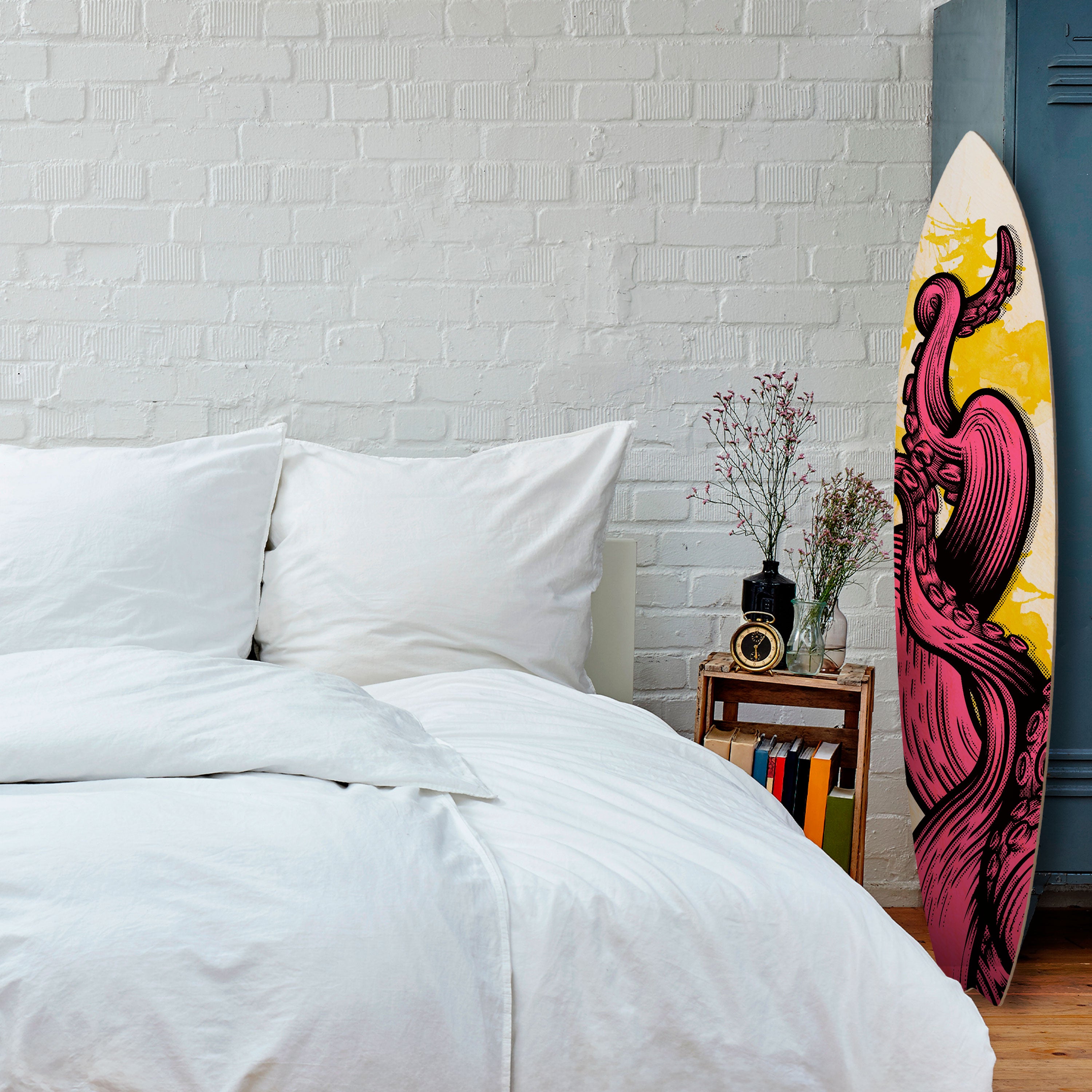 TENTACKLES DANCE Dekorativní panel ve tvaru surfu