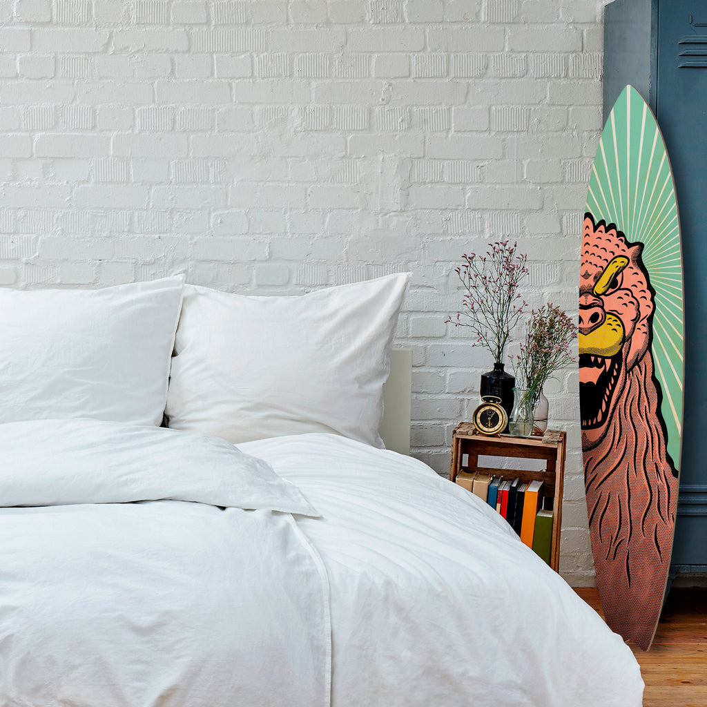 GODZILLA WELCOME Dekorativní panel ve tvaru surfu