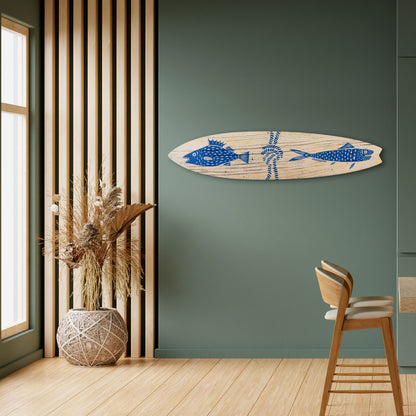 MARINE CREATURES Dekorativní panel ve tvaru surfu