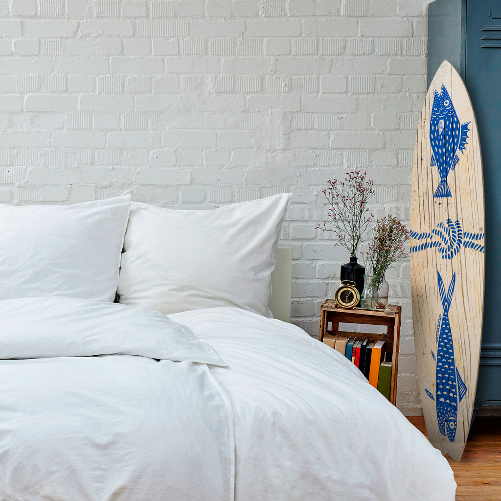 MARINE CREATURES Dekorativní panel ve tvaru surfu