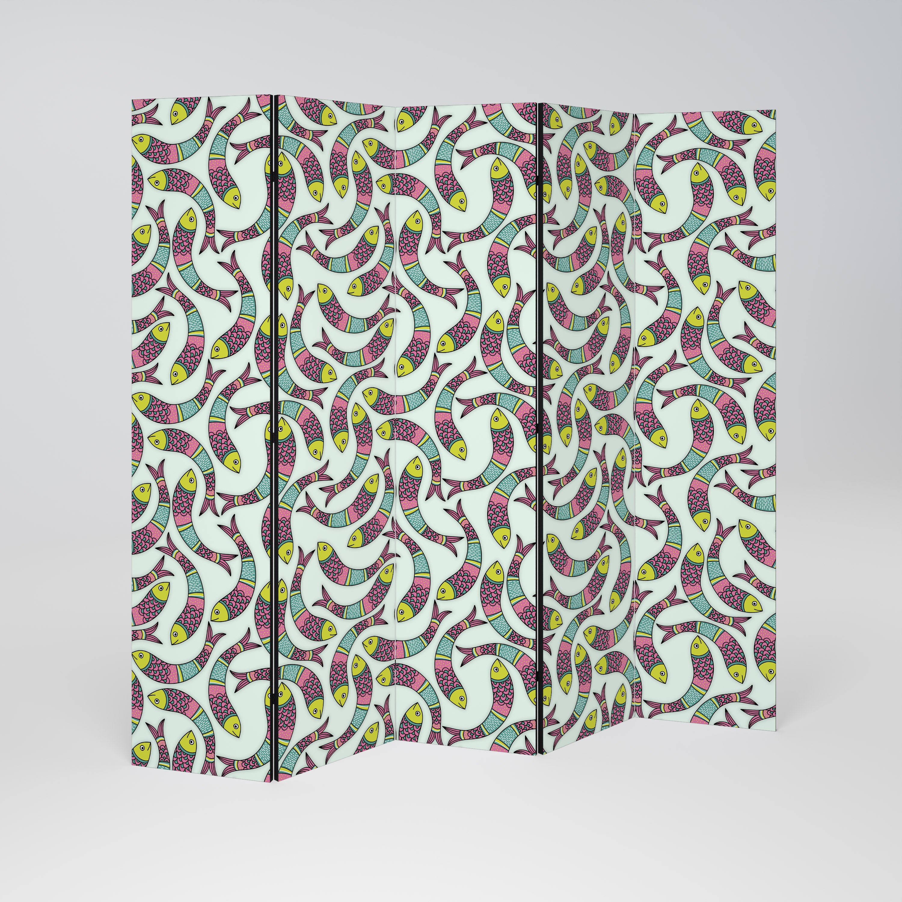 INDIAN FISH 5-Panel Room Divider