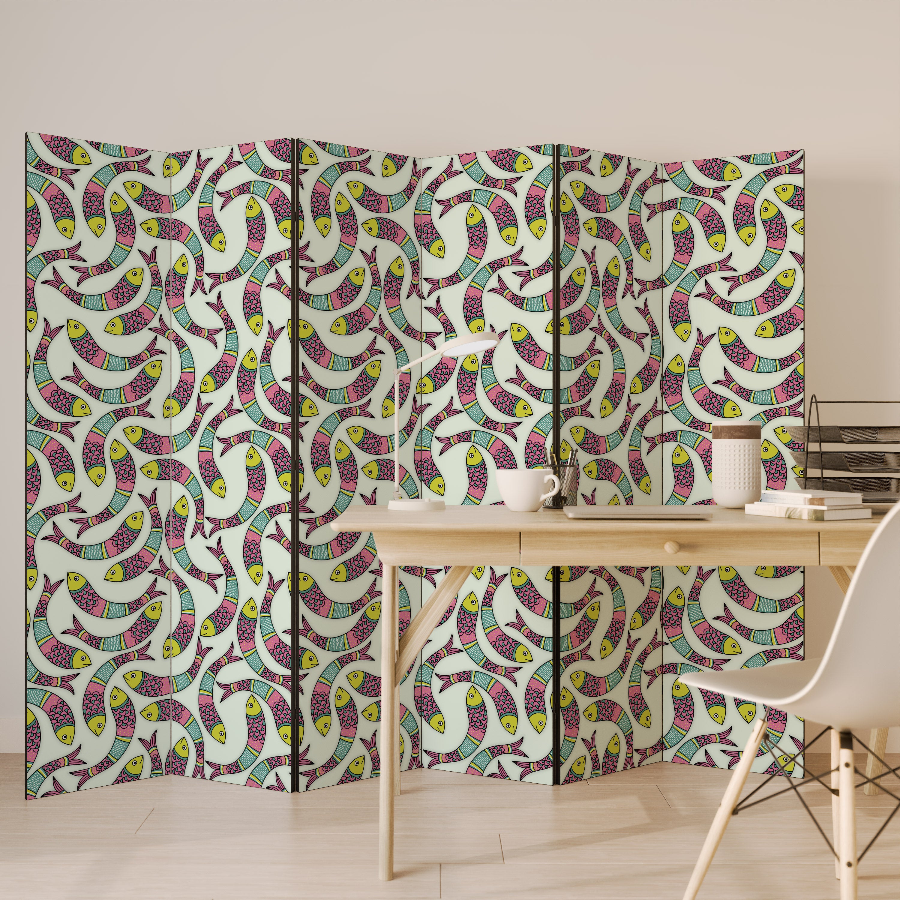 INDIAN FISH 6-Panel Room Divider