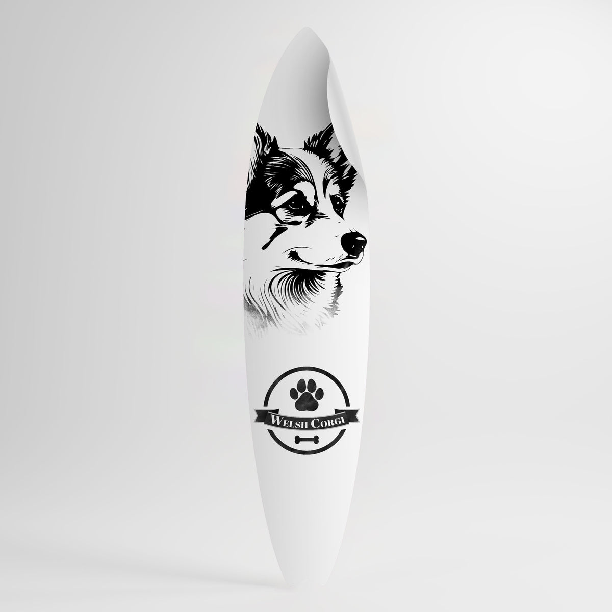 WELSH CORGI PEMBROKE Samolepka ve tvaru surfu