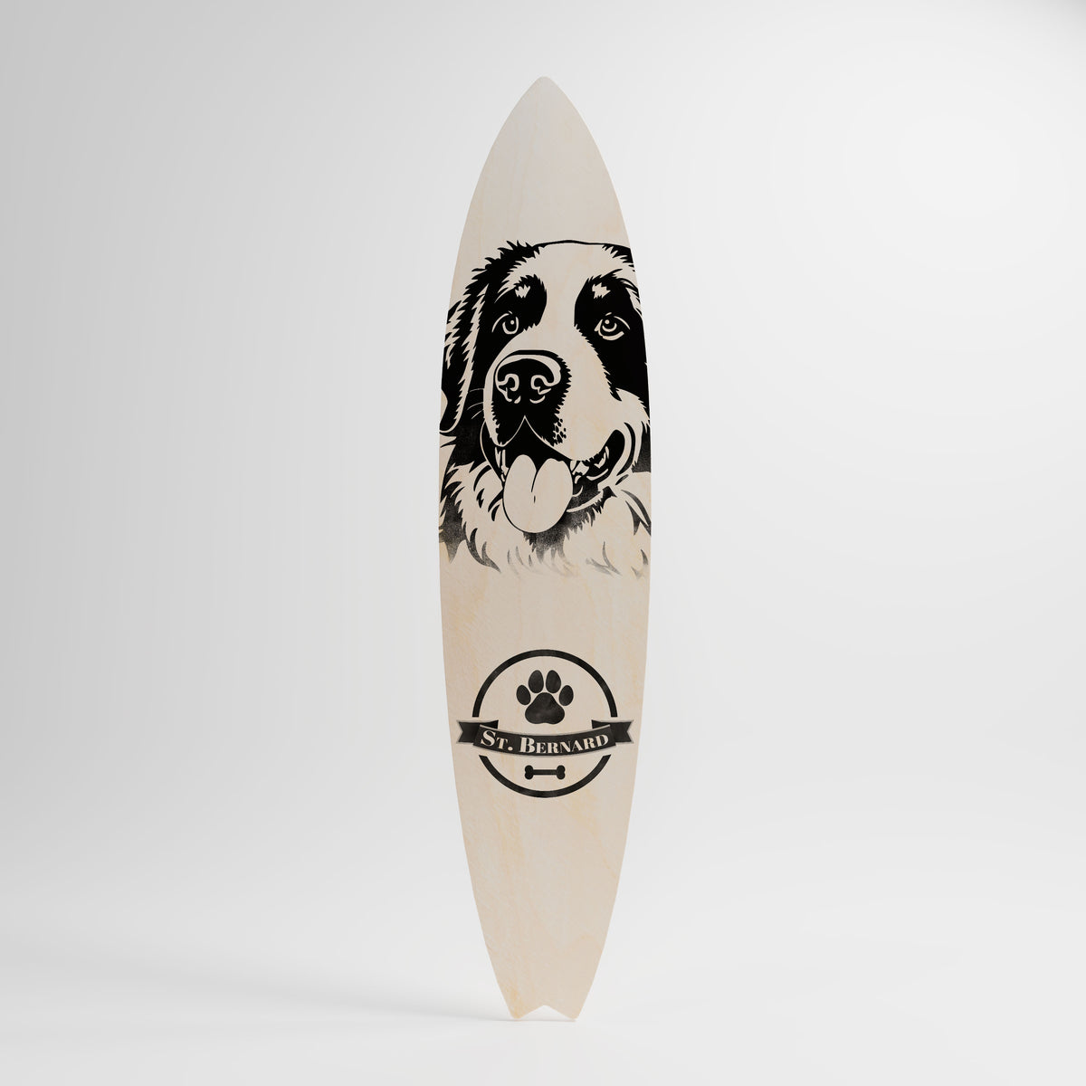 SAINT BERNARD Dekorativní panel ve tvaru surfu