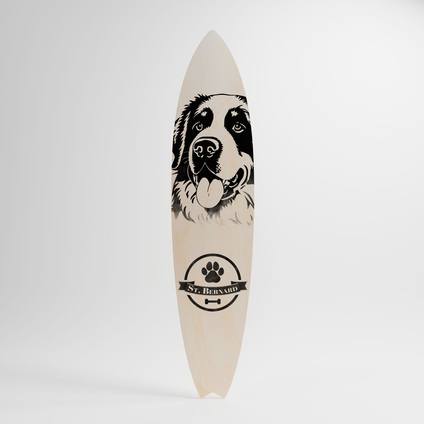 SAINT BERNARD Dekorativní panel ve tvaru surfu