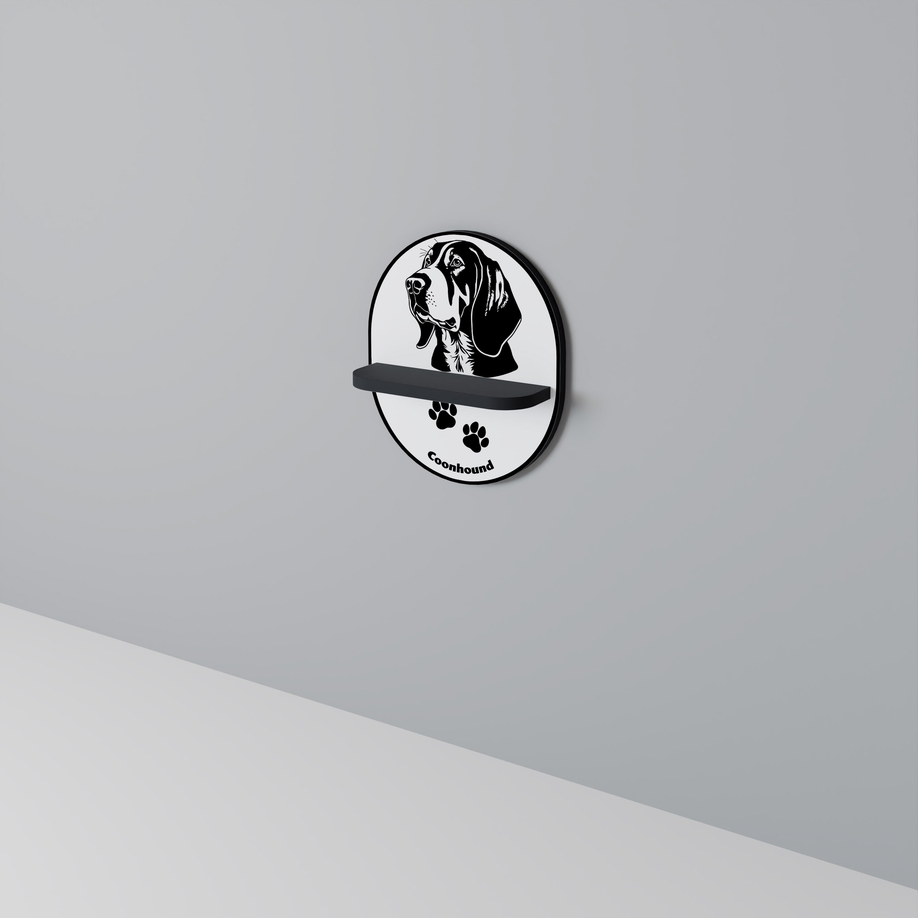 COONHOUND DOG Art Shelf