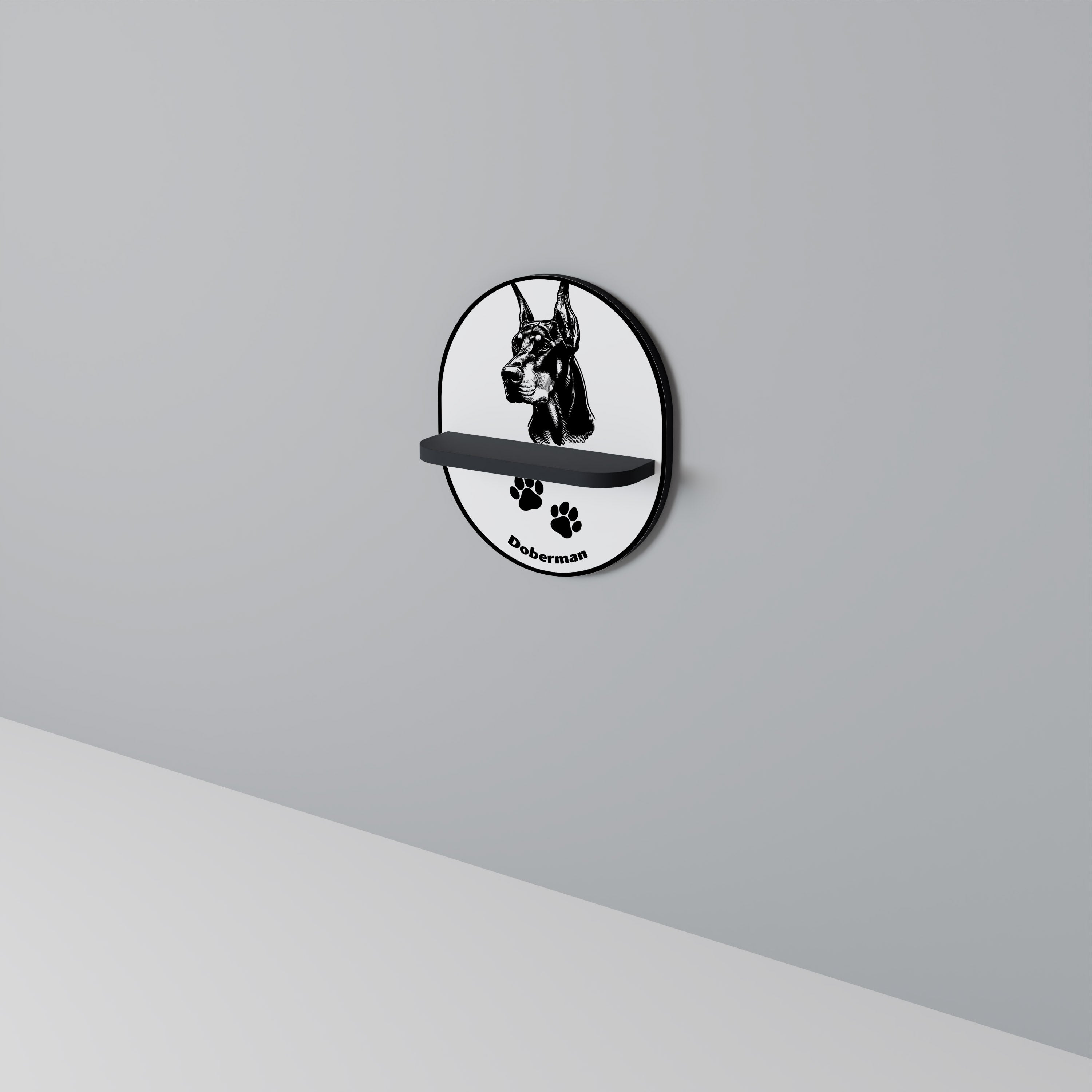 DOBERMAN DOG Art Shelf