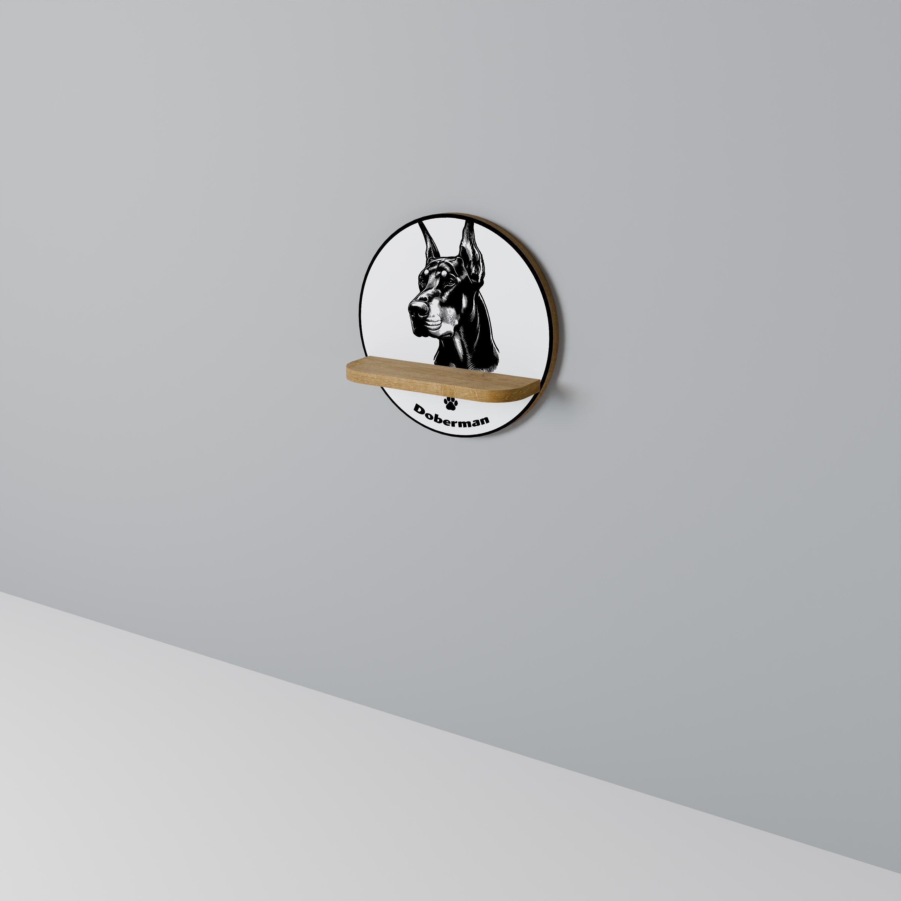 DOBERMAN DOG Art Shelf