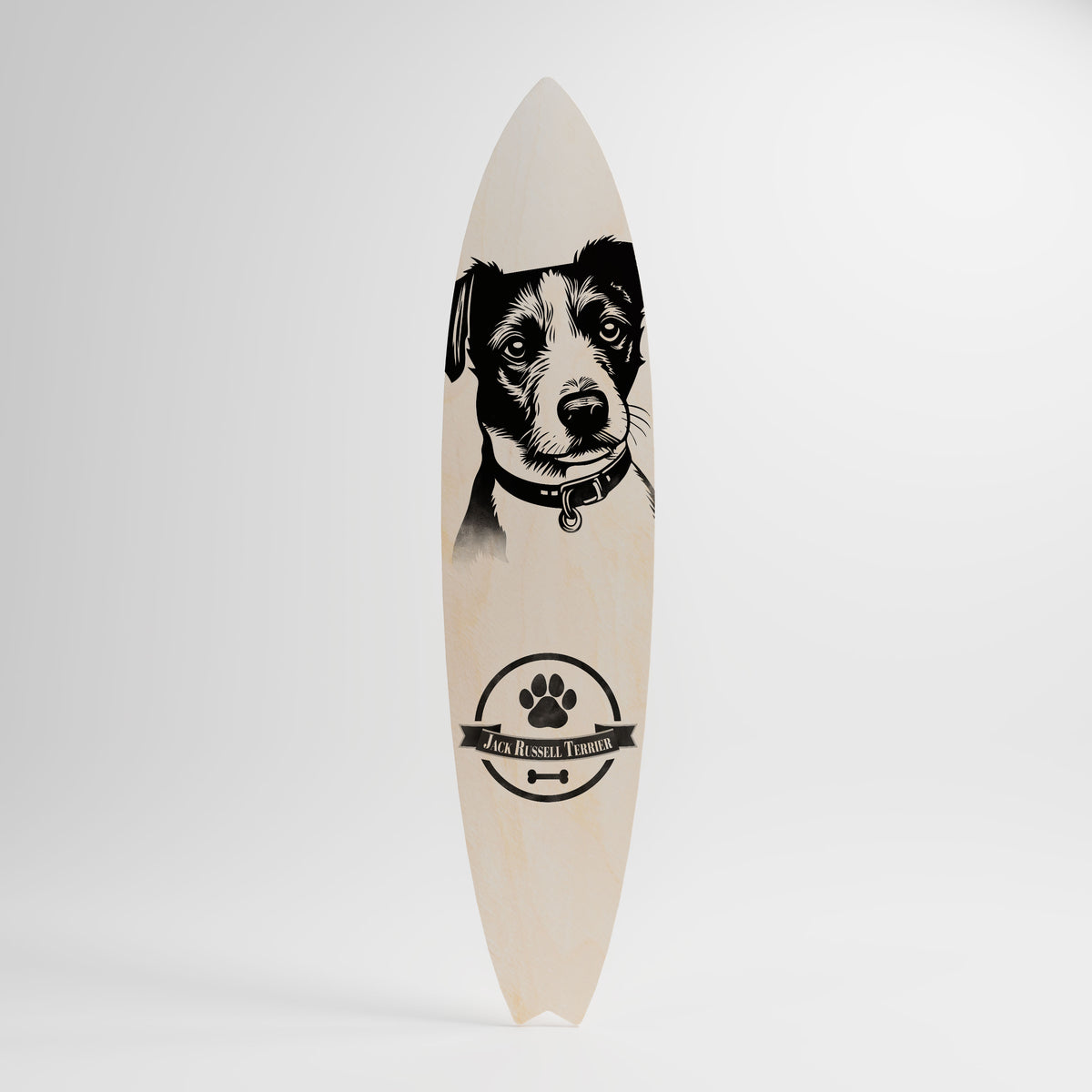 JACK RUSSEL TERRIER Dekorativní panel ve tvaru surfu