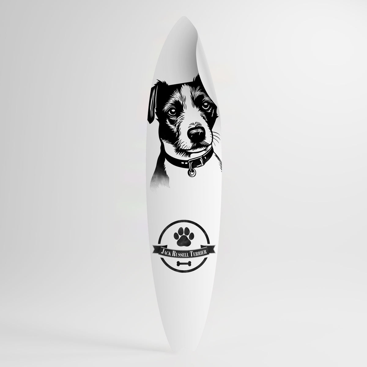JACK RUSSEL TERRIER Samolepka ve tvaru surfu