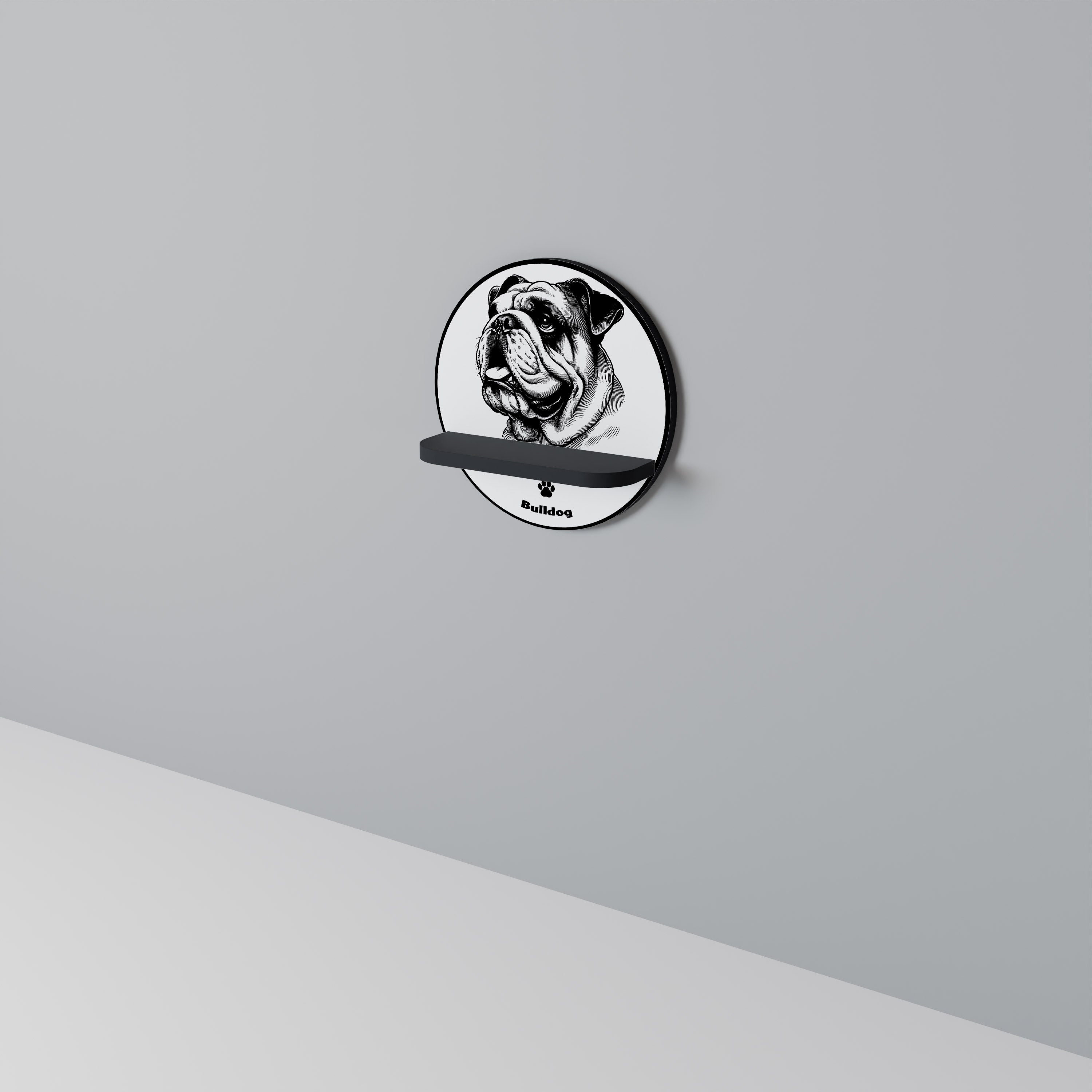BULLDOG DOG Art Shelf
