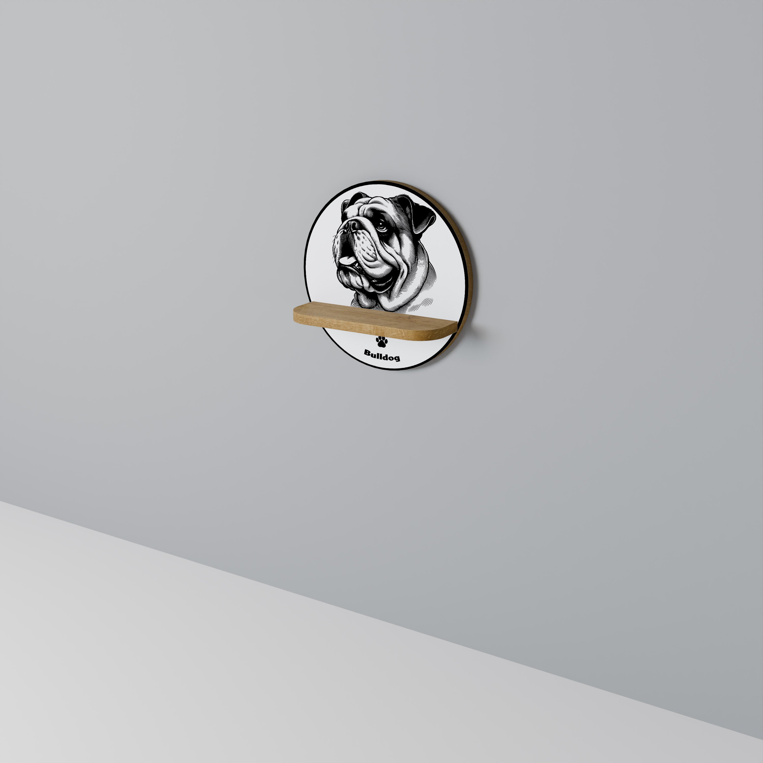 BULLDOG DOG Art Shelf