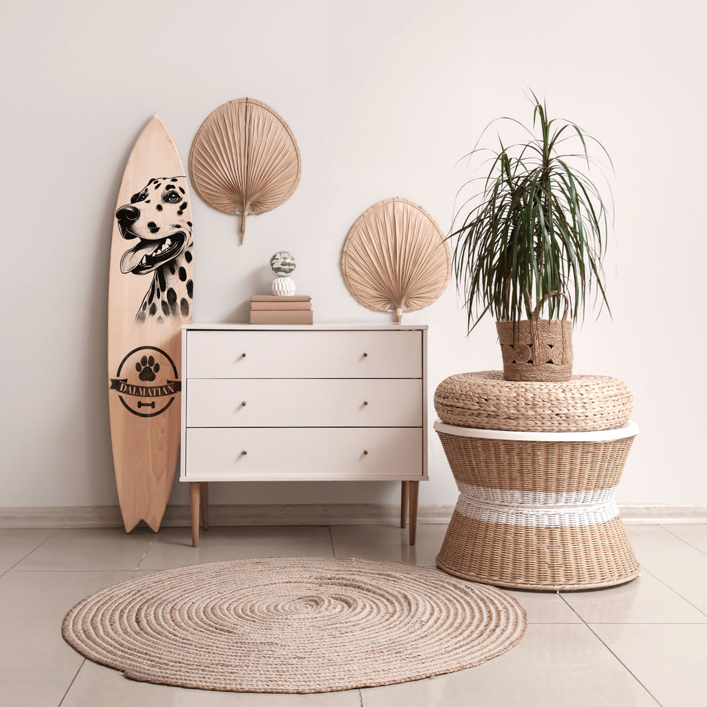 DALMATIAN DOG Dekorativní panel ve tvaru surfu