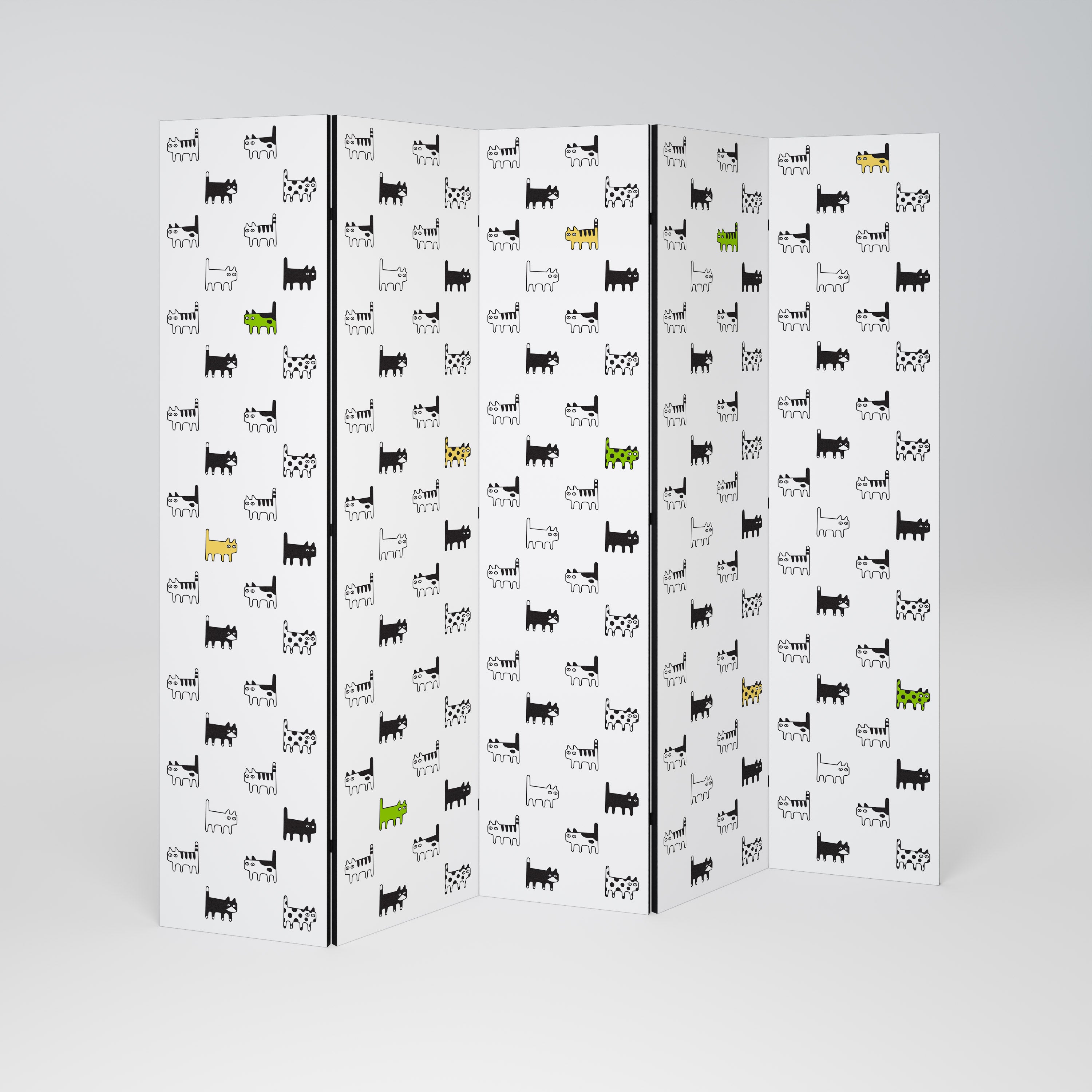 CATS COMPILATION 5-Panel Room Divider