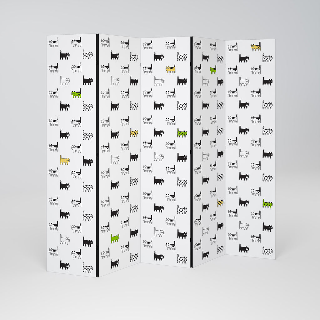 CATS COMPILATION 5-Panel Room Divider