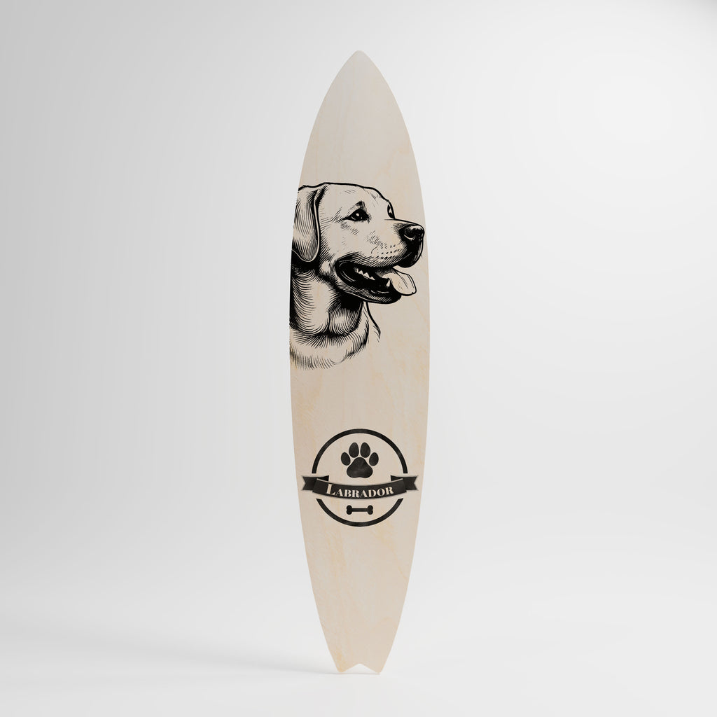 LABRADOR DOG Dekorativní panel ve tvaru surfu