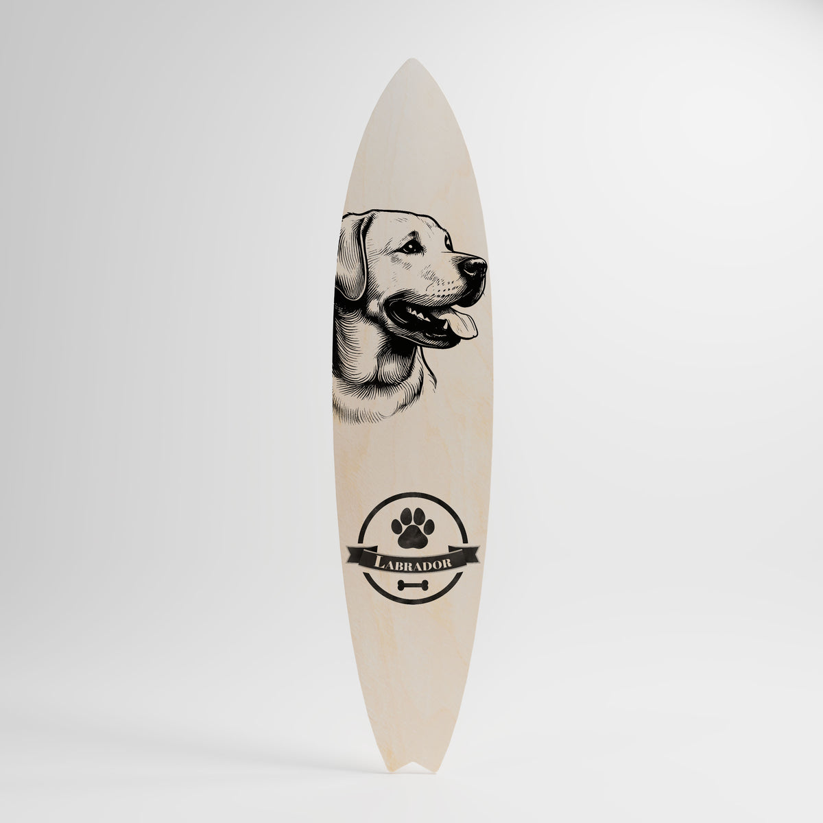 LABRADOR DOG Dekorativní panel ve tvaru surfu