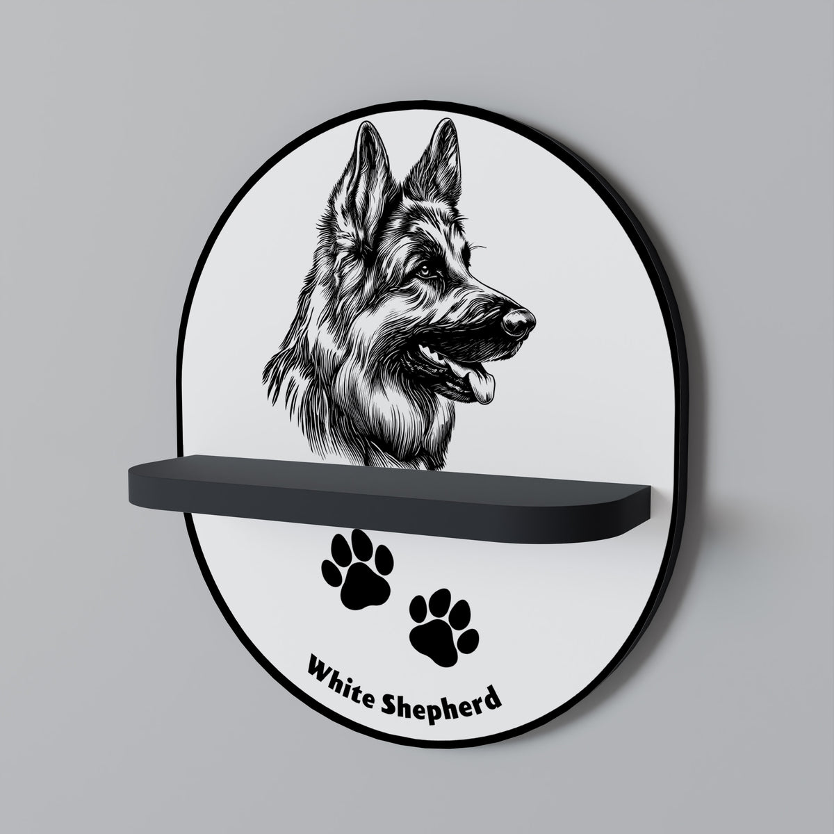 WHITE SHEPHERD DOG Designová police