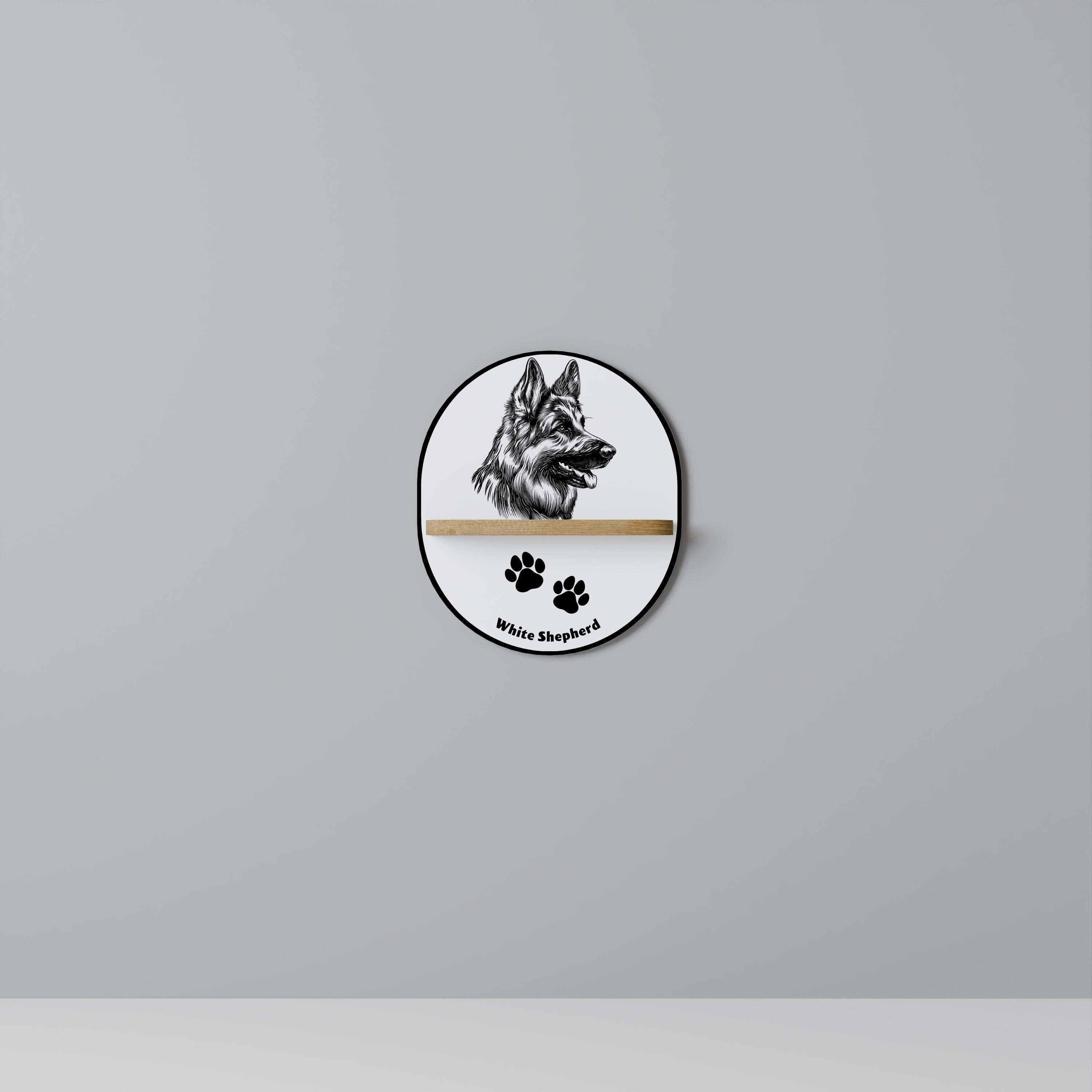 WHITE SHEPHERD DOG Designová police