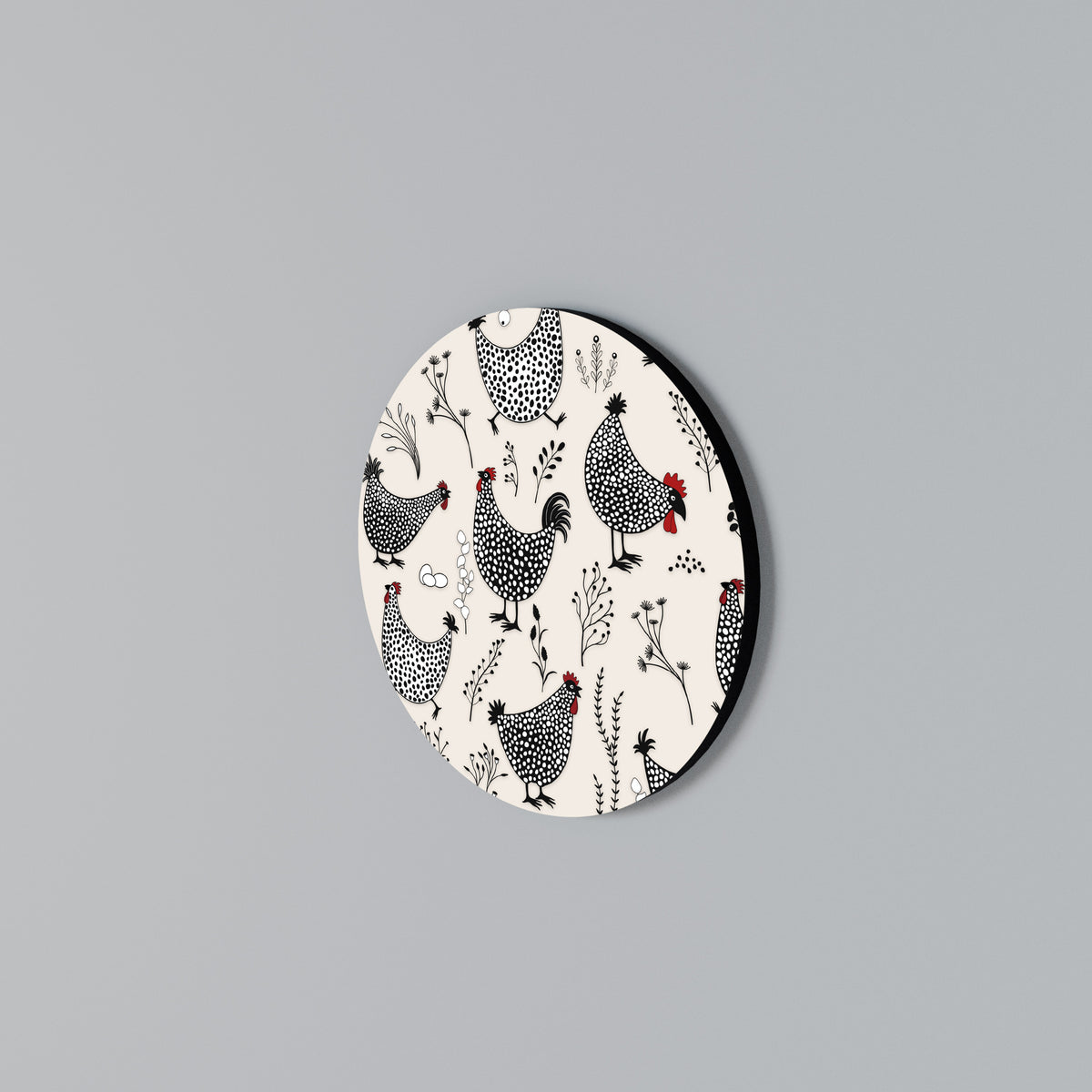 HAPPY HENS Kulatá nástěnná dekorace