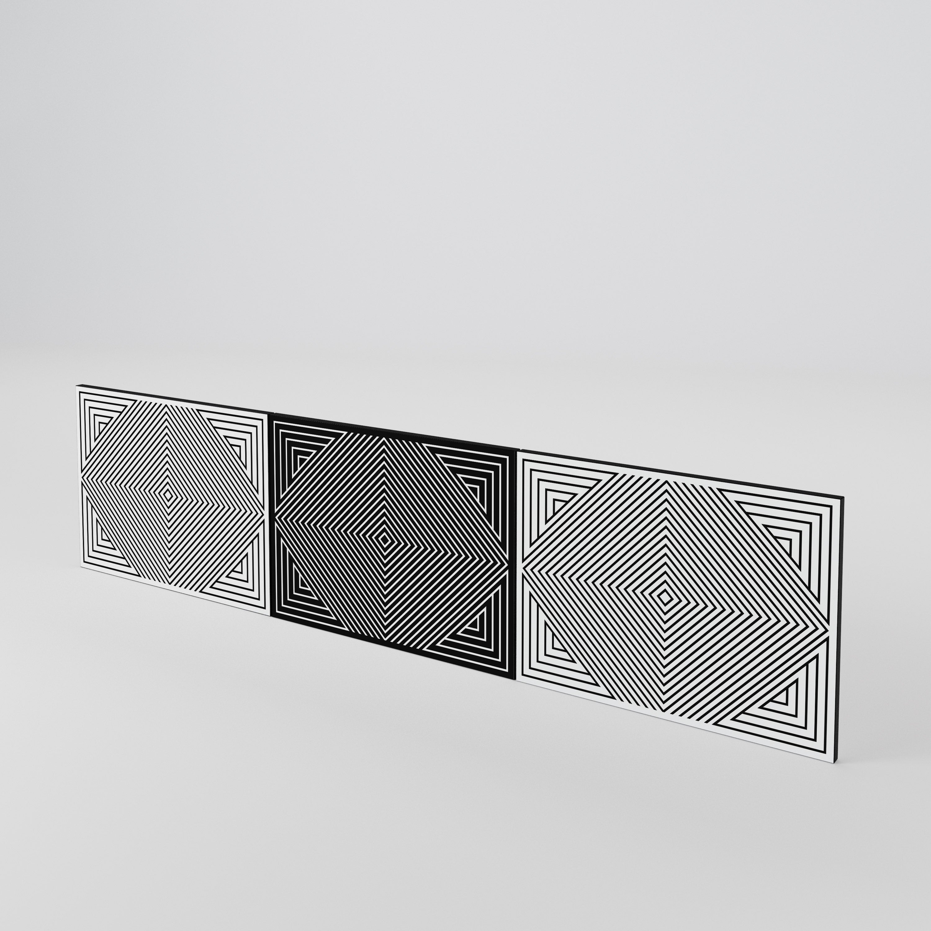 POLYGON ILLUSION 3-Piece TV Cabinet Door Set