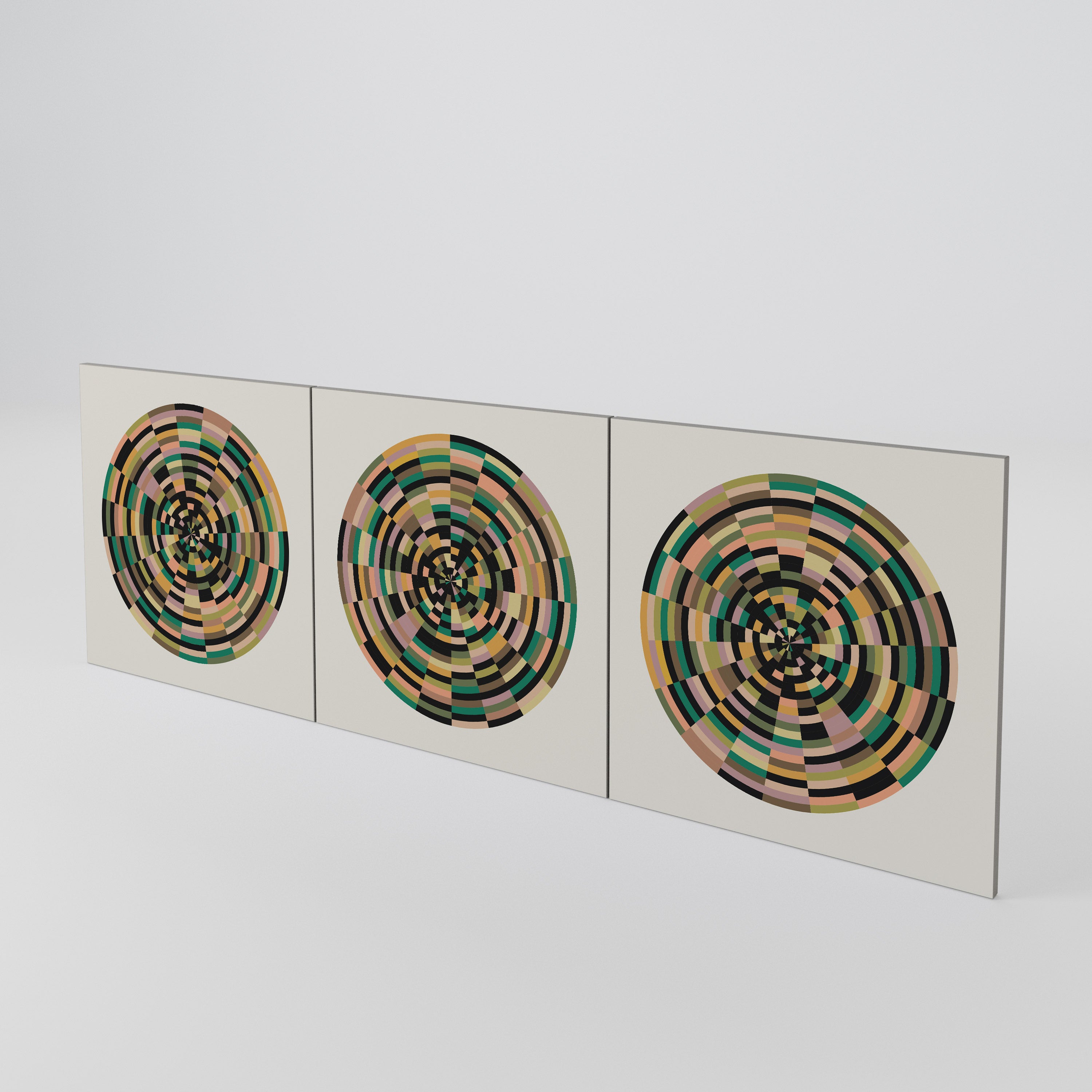 GREEN CIRCLES 3-Piece Sideboard Door Set