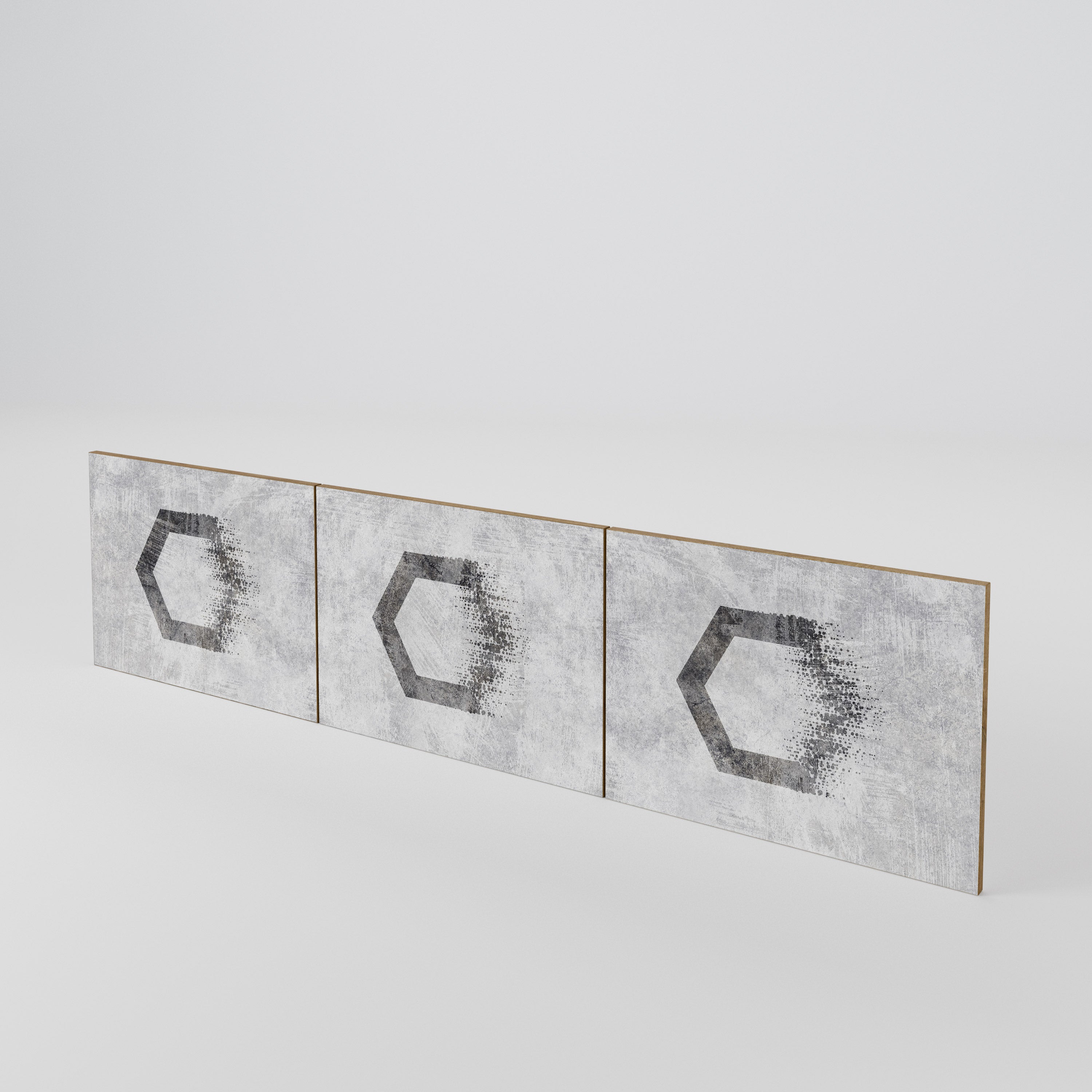 HEXAGONAL FIGURES 3-Piece TV Cabinet Door Set