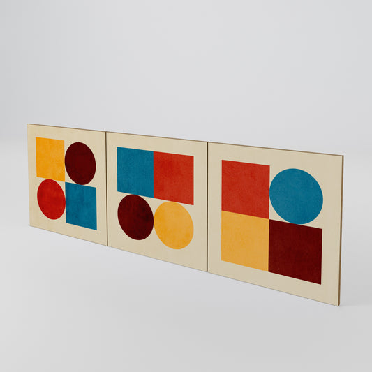 GEOMETRIC PUZZLE Sada 3 ks dvířek ke komodě