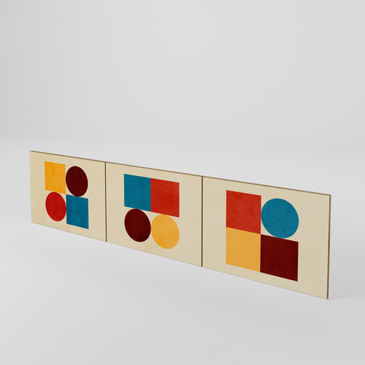GEOMETRIC PUZZLE Sada 3 ks dvířek k TV stolku
