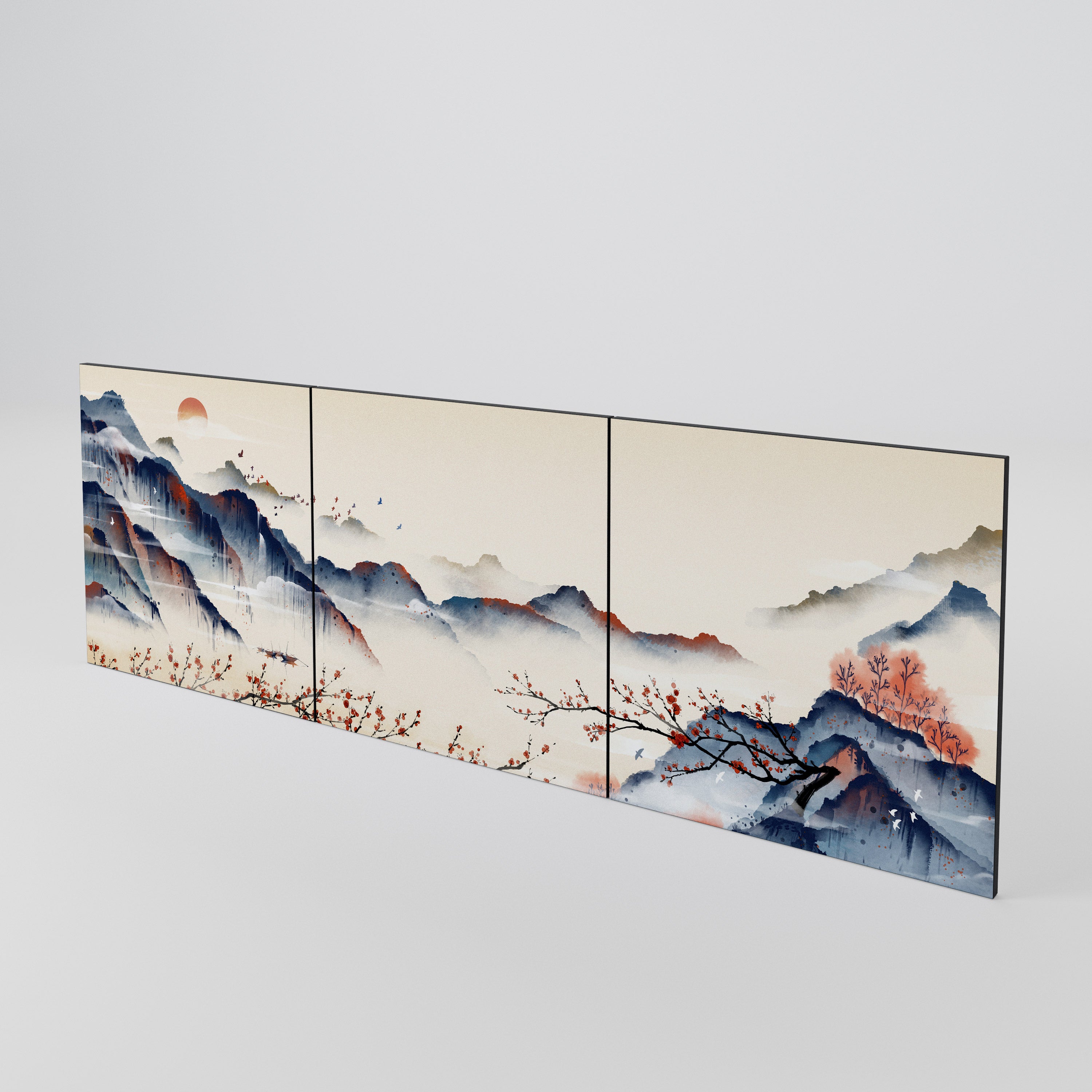 JAPANESE LANDSCAPE 3-Piece Sideboard Door Set