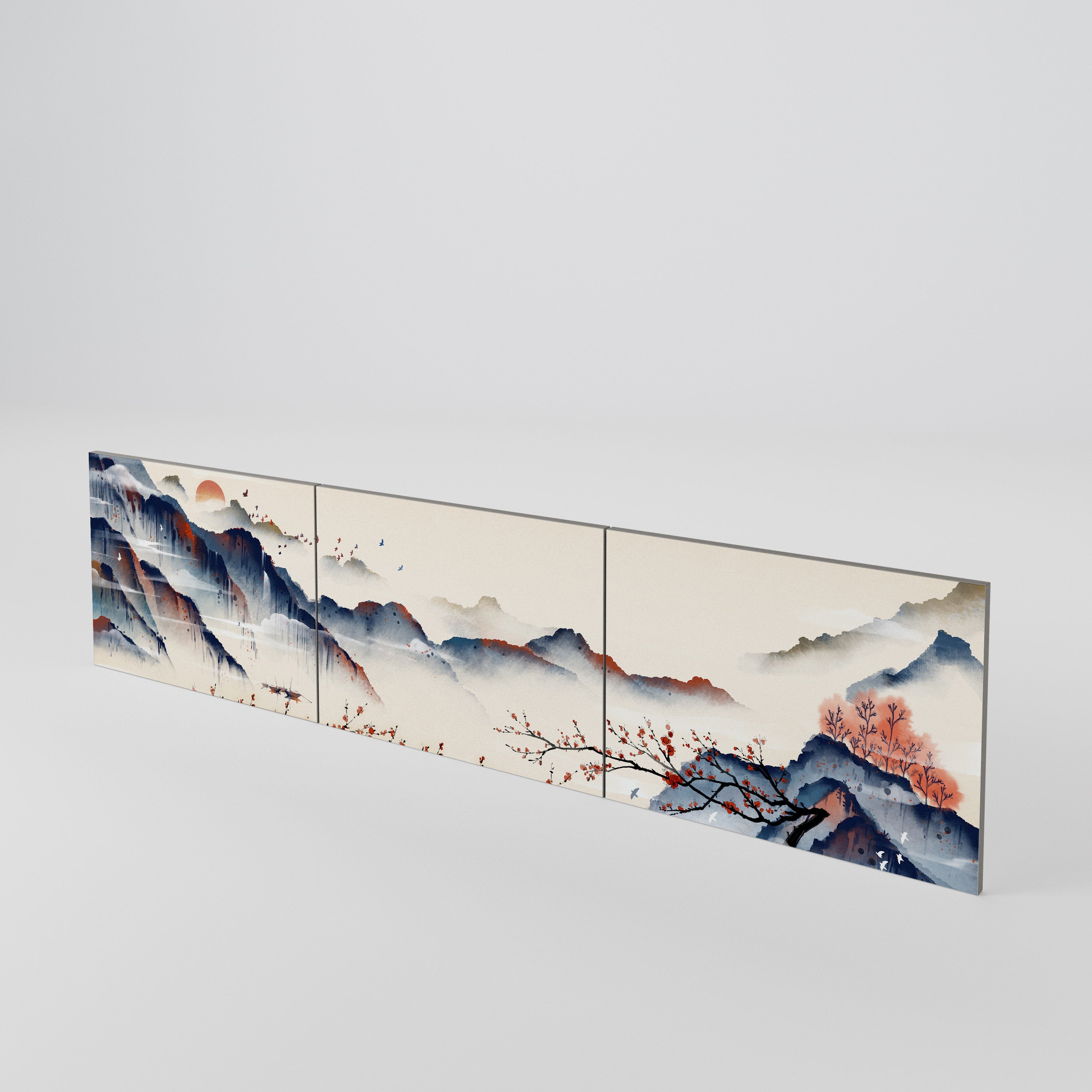 JAPANESE LANDSCAPE 3-Piece TV Cabinet Door Set
