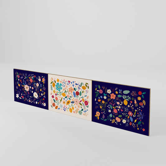 FLORAL COMBINATION Sada 3 ks dvířek k TV stolku