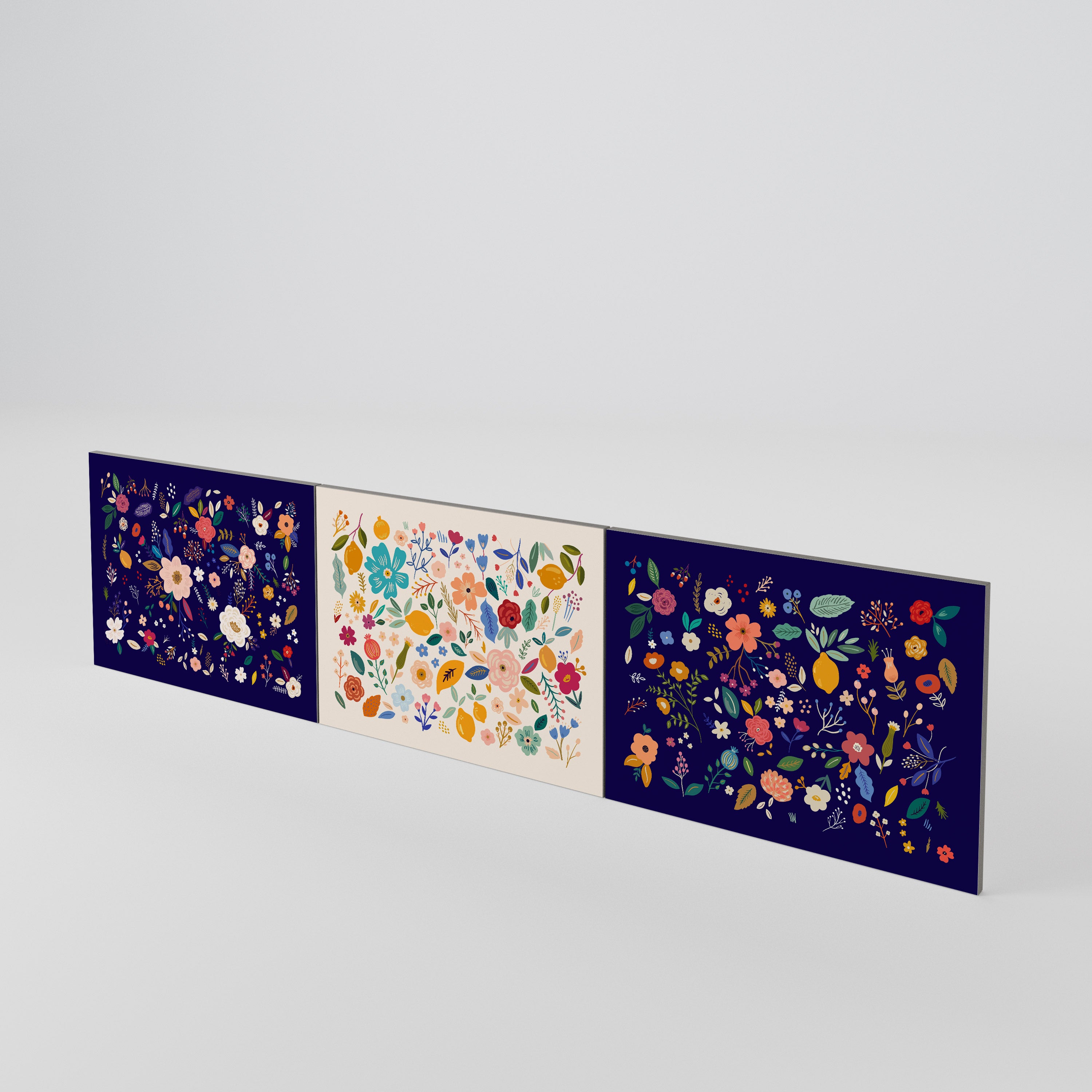 FLORAL COMBINATION Sada 3 ks dvířek k TV stolku