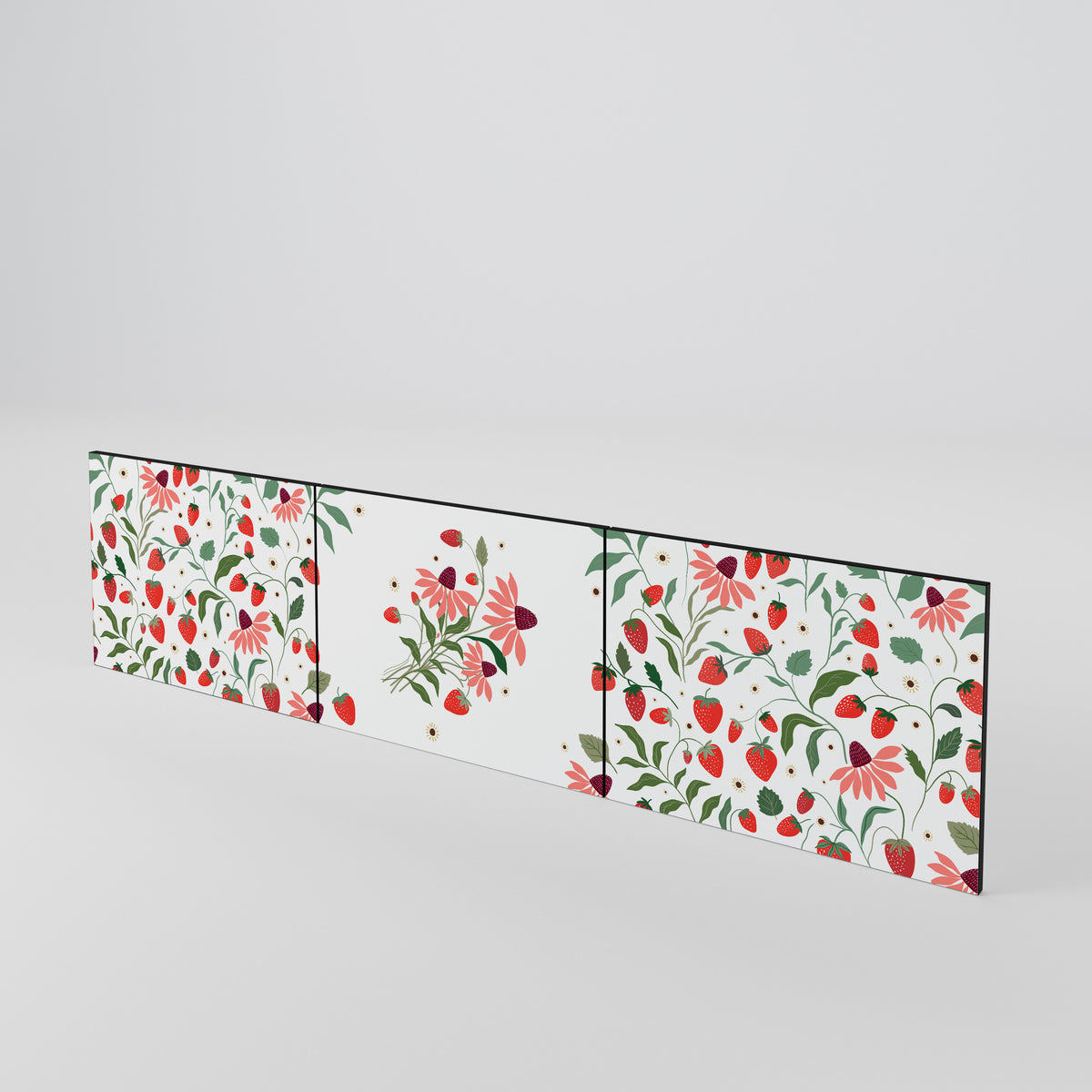 FLOWERS AND STRAWBERRIES Sada 3 ks dvířek k TV stolku