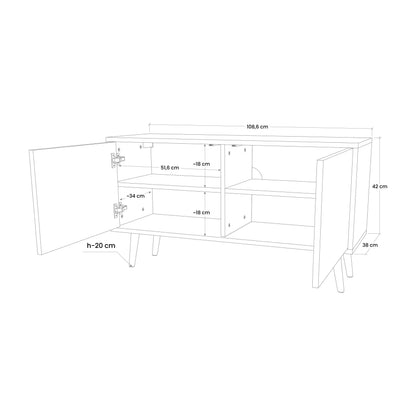 BOTANICAL SPARK Kompaktní dvoudveřový TV stolek